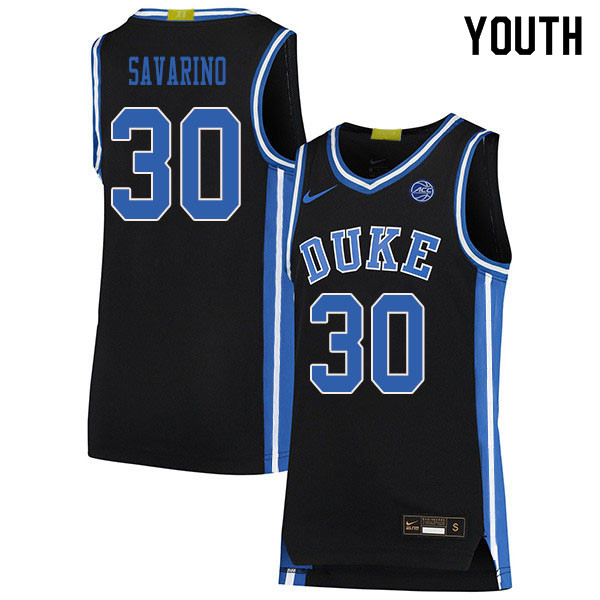 2020 Youth #30 Michael Savarino Duke Blue Devils College Basketball Jerseys Sale-Black